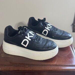 DKNY Black and White Platform Sneakers